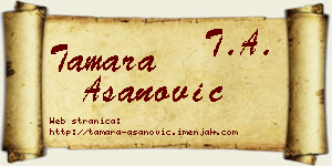 Tamara Asanović vizit kartica